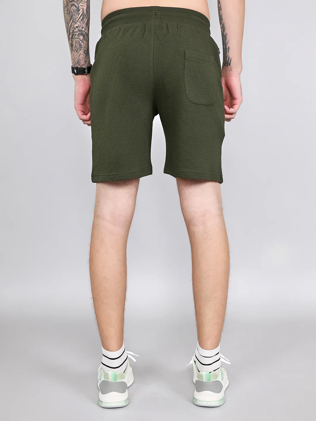 Rock.it Men Olive Solid Regular Fit Shorts - Image 4