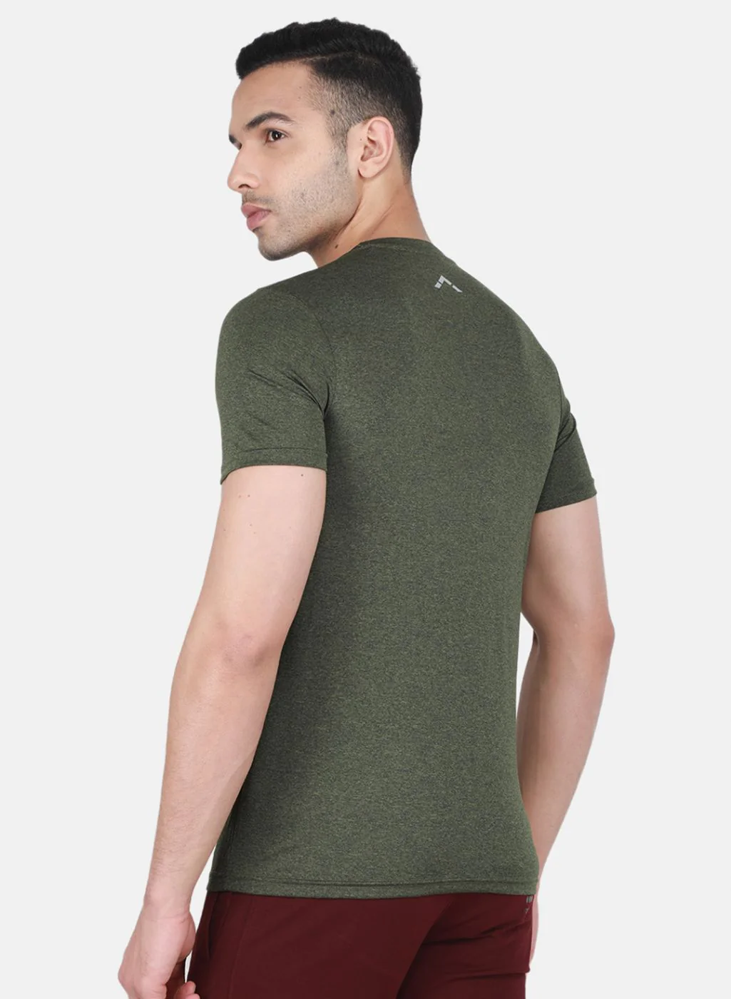 Rock.it Men Olive Solid T-Shirt - Image 3