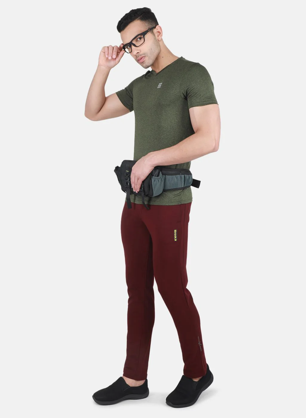 Rock.it Men Olive Solid T-Shirt - Image 4