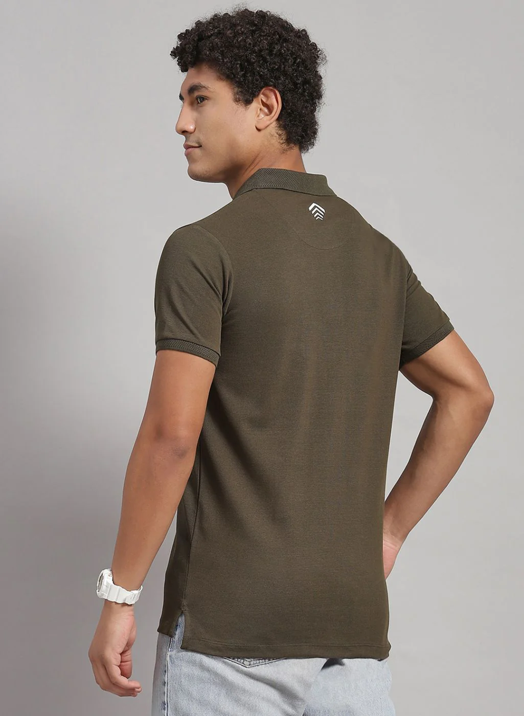 Rock.it Men Olive Solid T-Shirt - Image 4
