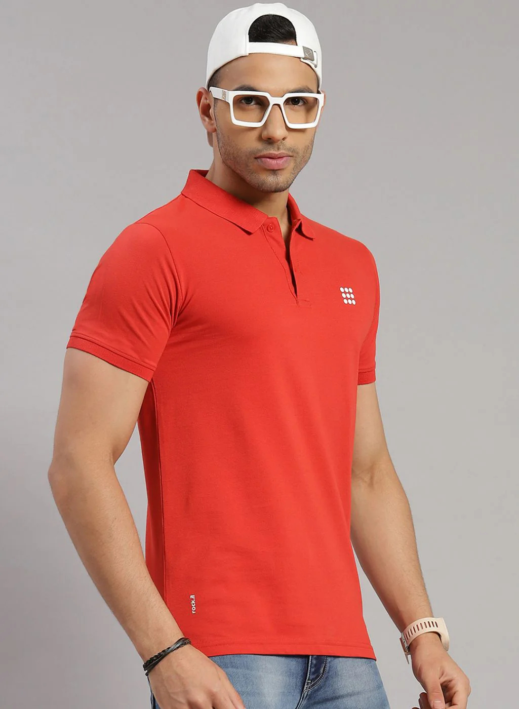 Rock.it Men Orange Solid T-Shirt - Image 4