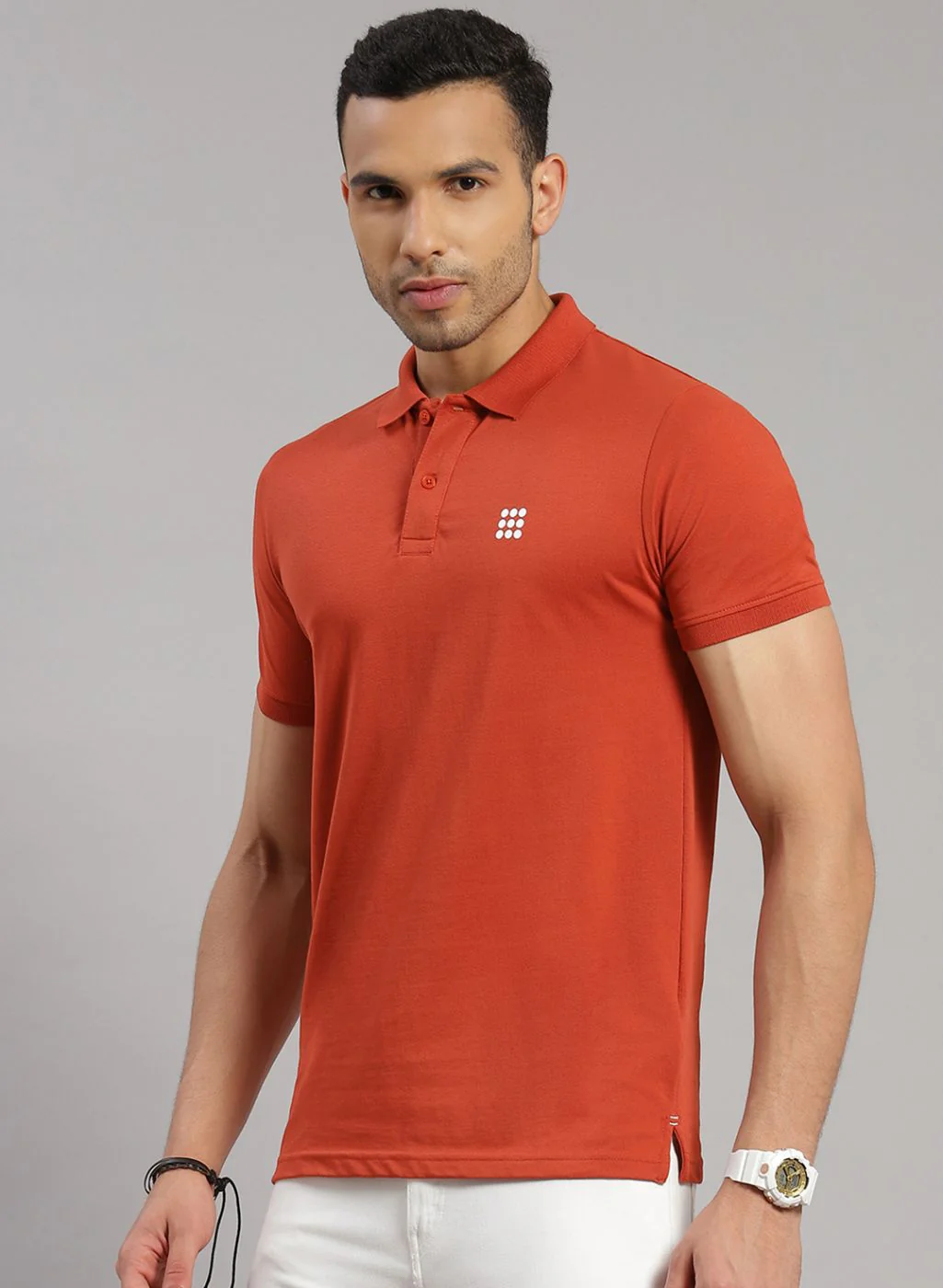 Rock.it Men Orange Solid T-Shirt - Image 3