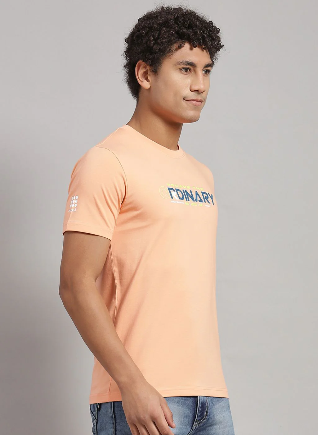 Rock.it Men Peach Printed T-Shirt 2 Pc - Image 4