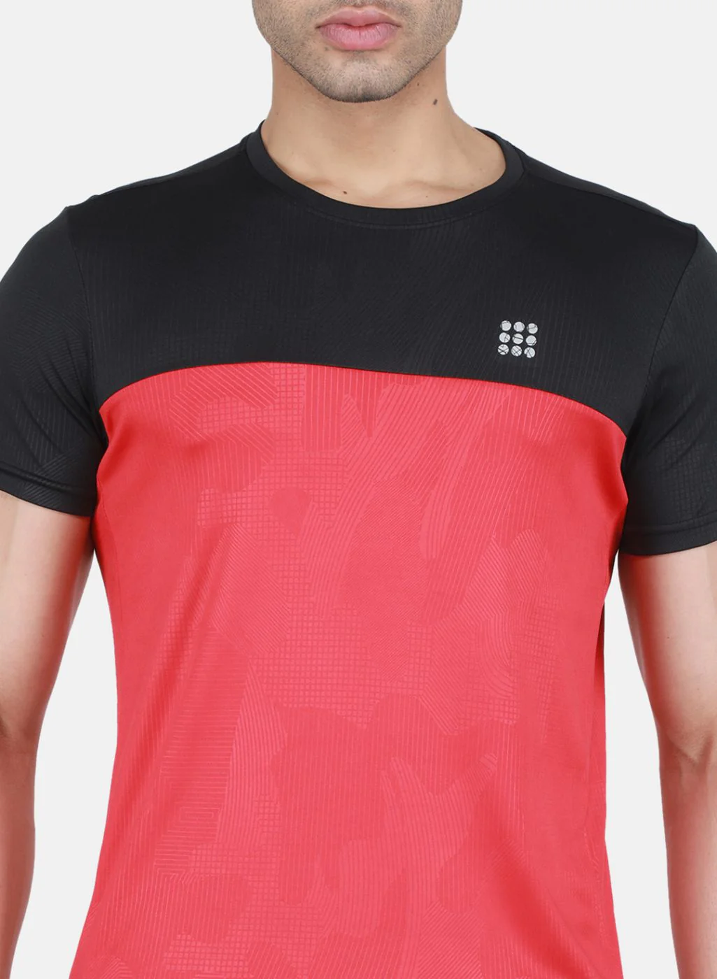 Rock.it Men Red Self Design T-Shirt - Image 5