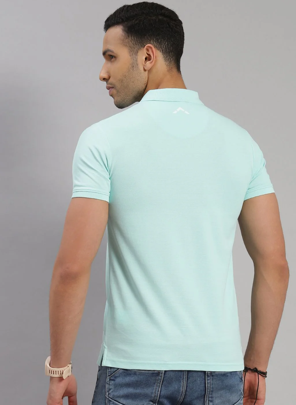 Rock.it Men Sea Blue Solid T-Shirt - Image 5