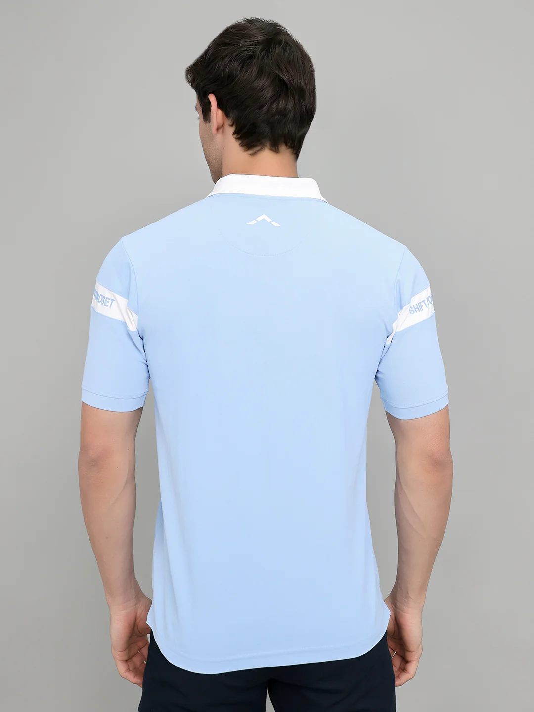 Rock.it Men Sky Blue Printed Collar Half Sleeve T-Shirt - Image 4