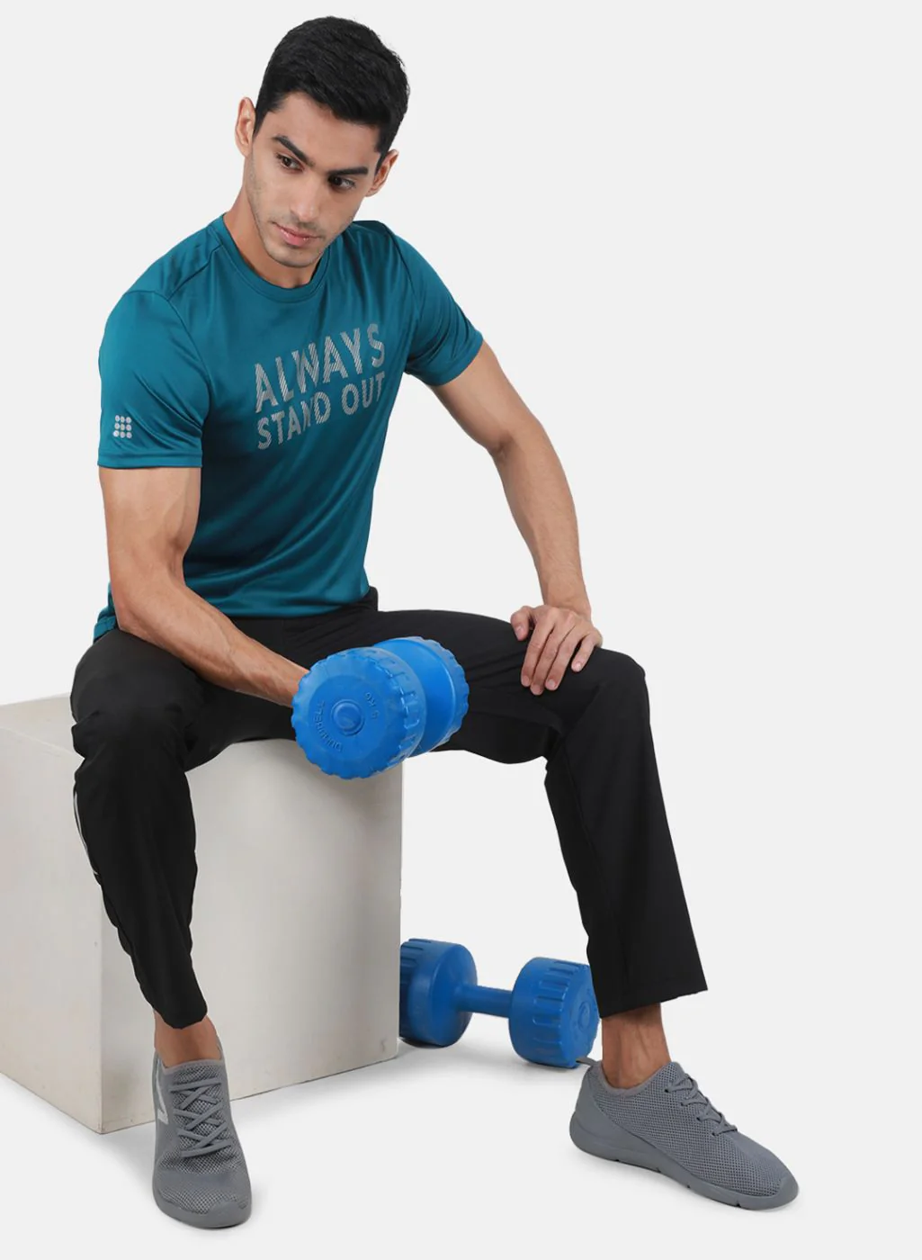 Rock.it Men Teal Blue Printed T-Shirt - Image 4