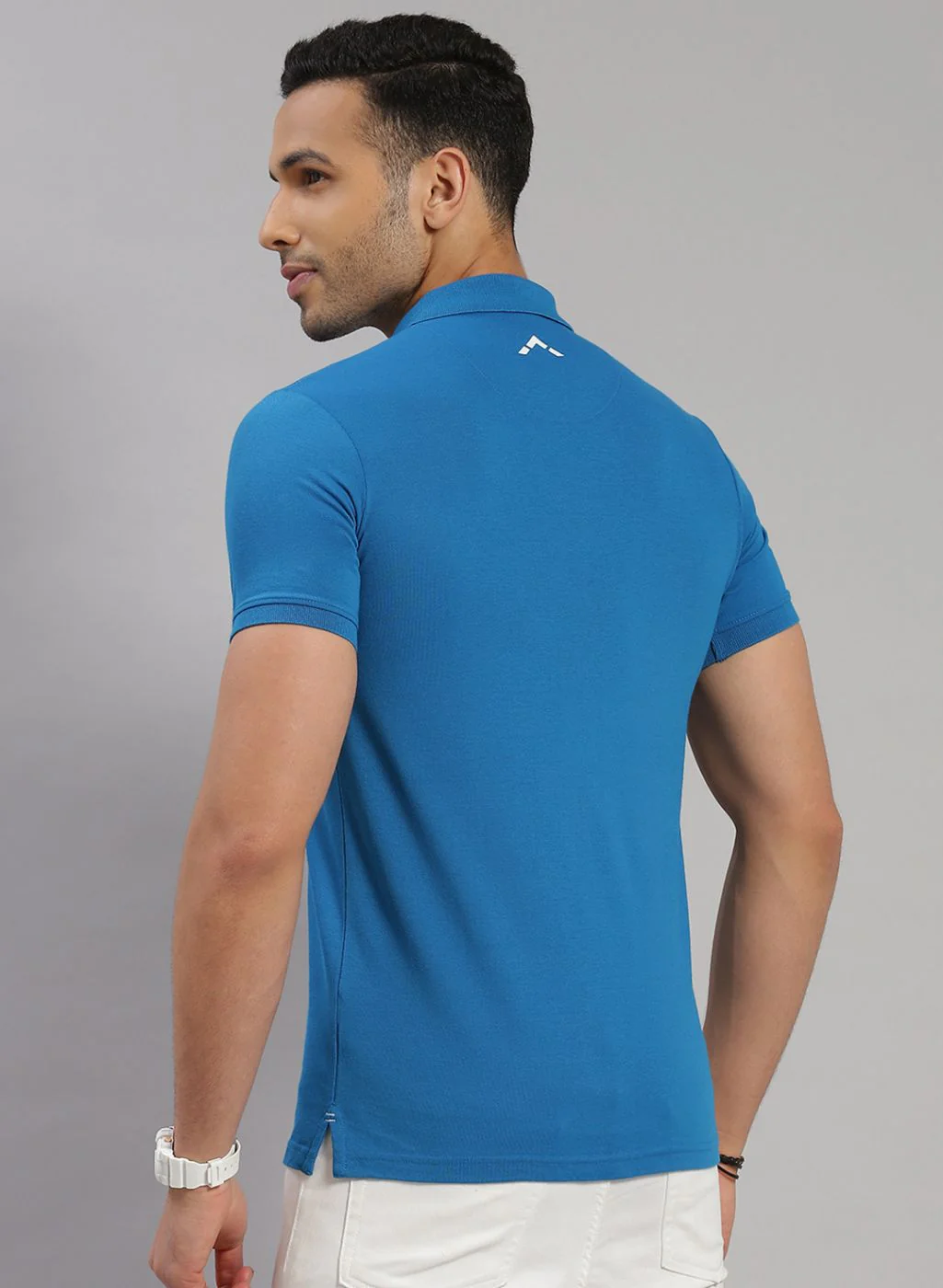 Rock.it Men Turquoise Blue Solid T-Shirt - Image 5