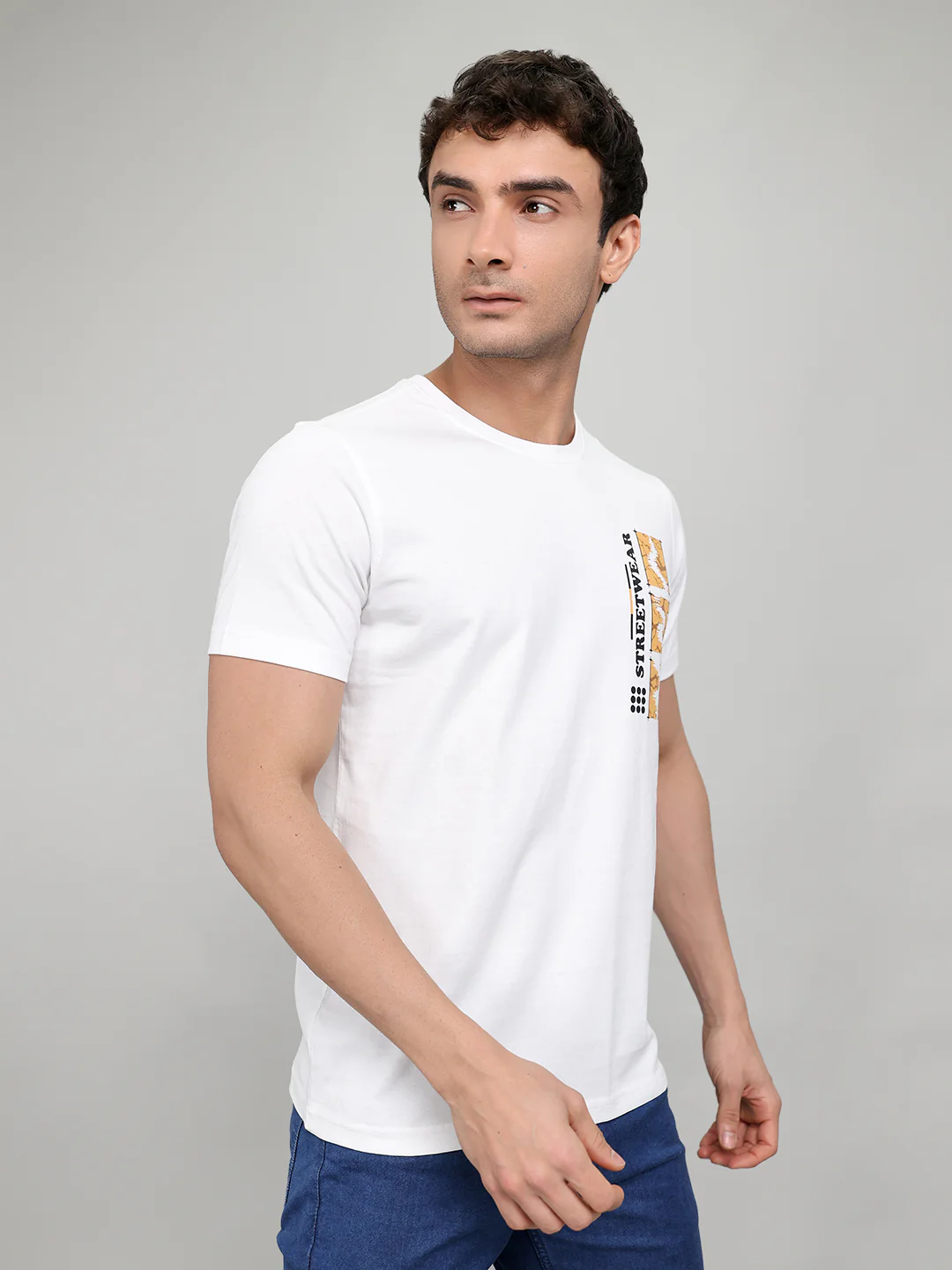 Rock.it Men White Printed Round Neck Half Sleeve T-Shirt - Image 3