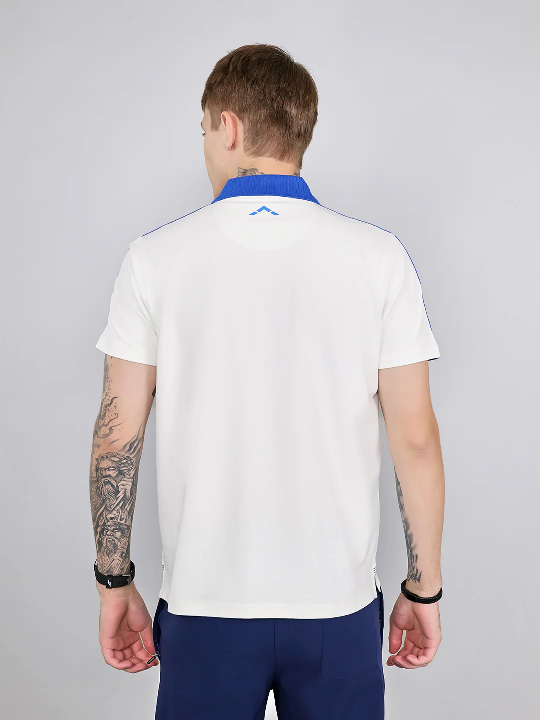 Rock.it Men White Solid Collar Half Sleeve T-Shirt - Image 4