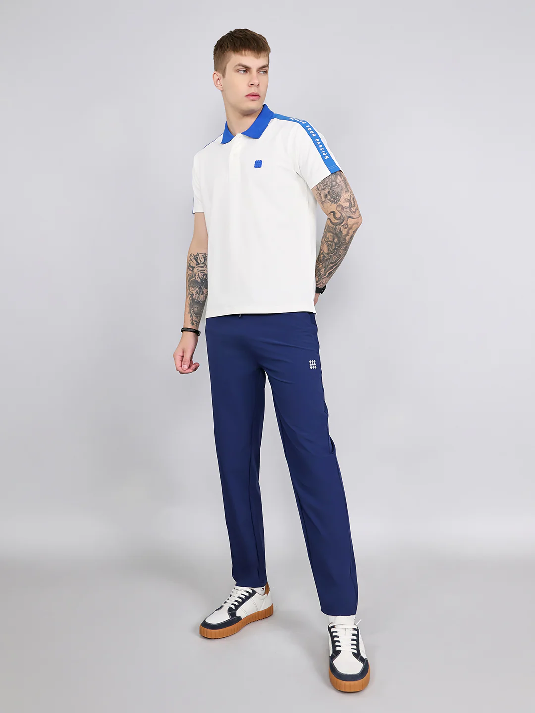 Rock.it Men White Solid Collar Half Sleeve T-Shirt - Image 6