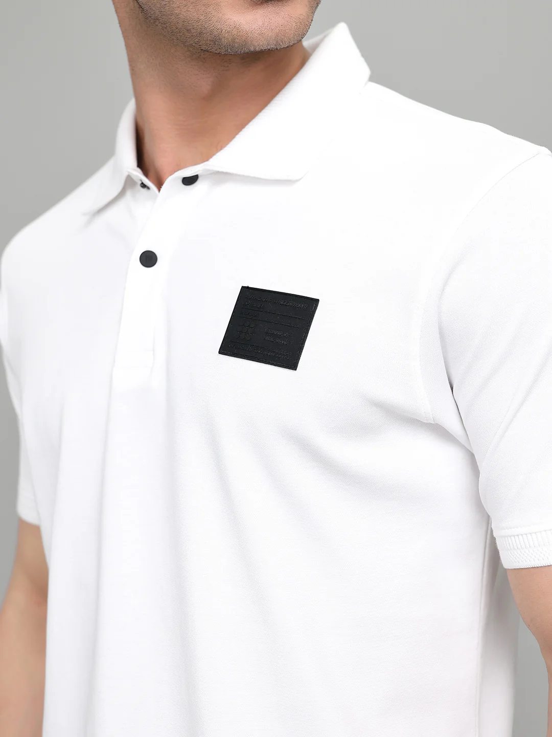 Rock.it Men White Solid Collar Half Sleeve T-Shirt - Image 5