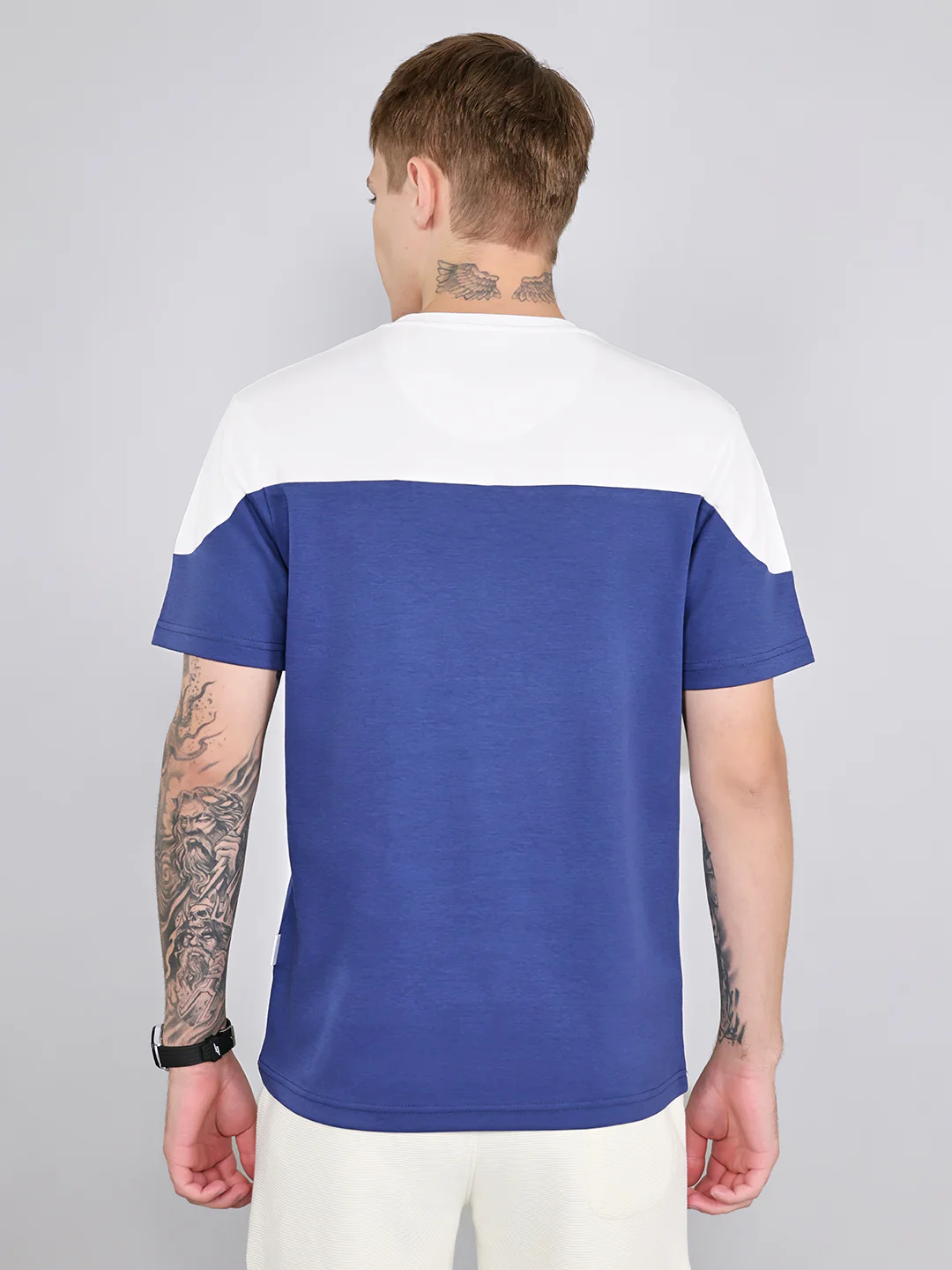 Rock.it Men White Solid Round Neck Half Sleeve T-Shirt - Image 4