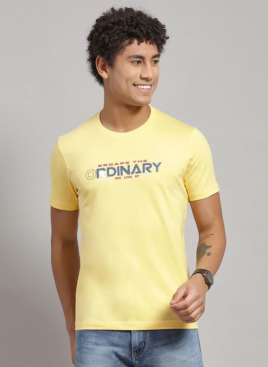 Rock.it Men Yellow Printed T-Shirt 2 Pc - Image 2