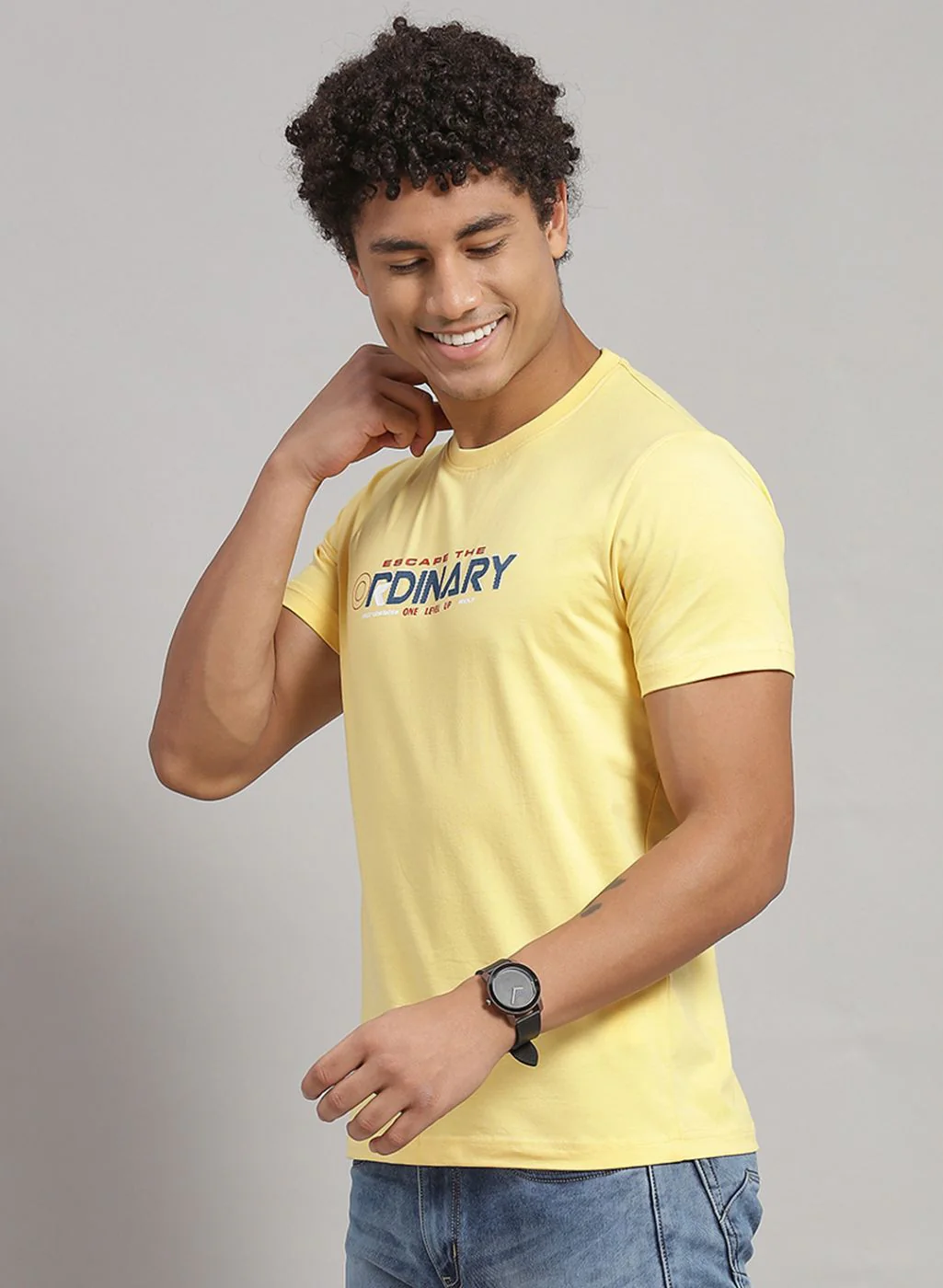 Rock.it Men Yellow Printed T-Shirt 2 Pc - Image 3
