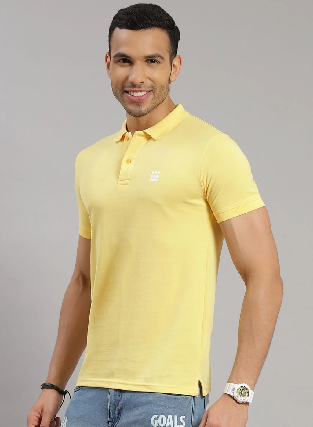 Rock.it Men Yellow Solid T-Shirt - Image 3