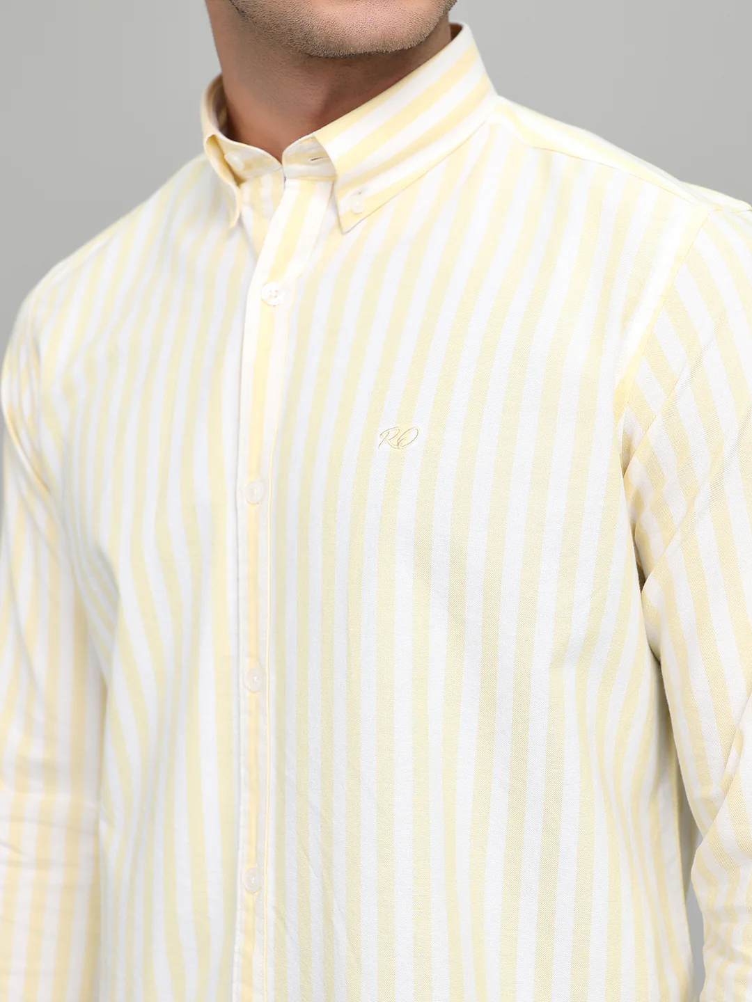 Rock.it Men Yellow Stripe Collar Full Sleeve Shirt - Image 5