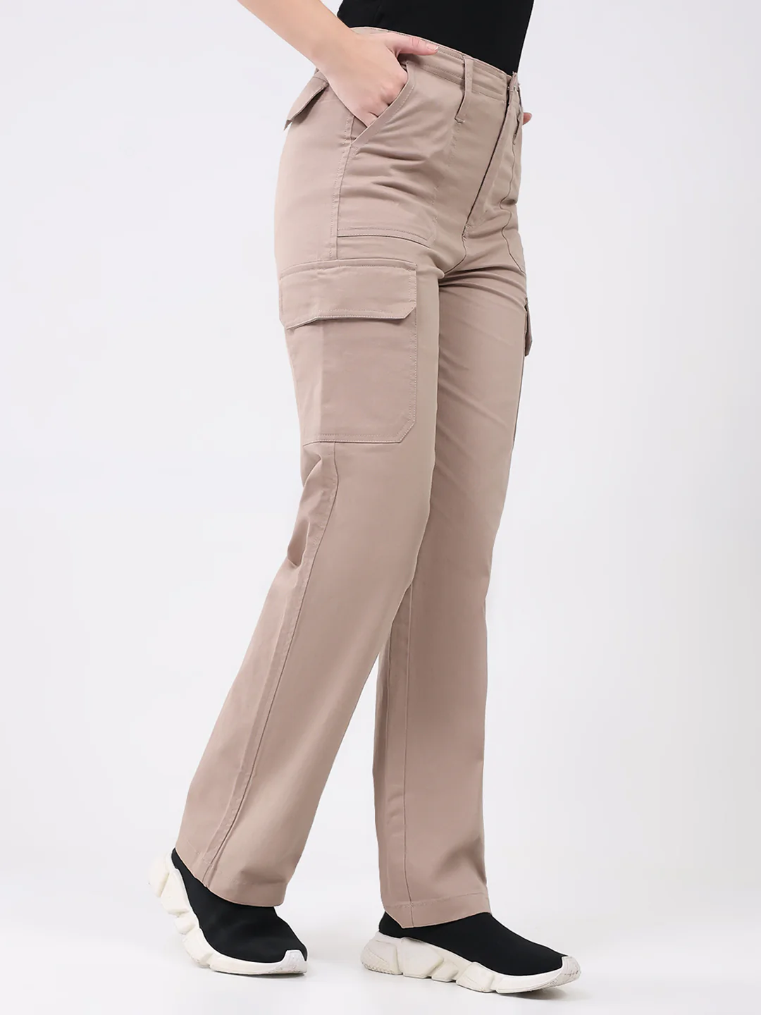 Rock.it Women Pink Solid Straight Fit Cargo - Image 4