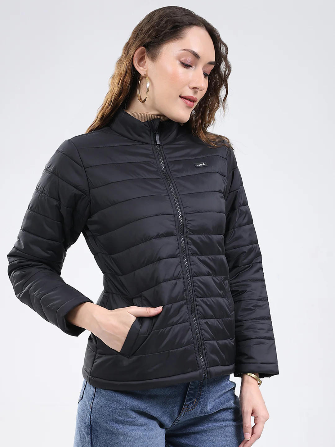 Rock.it Women Black Solid Collar Full Sleeve Jacket - Image 4