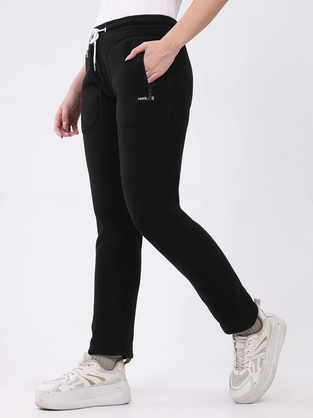 Rock.it Women Black Solid Regular Fit Winter Lower - Image 3