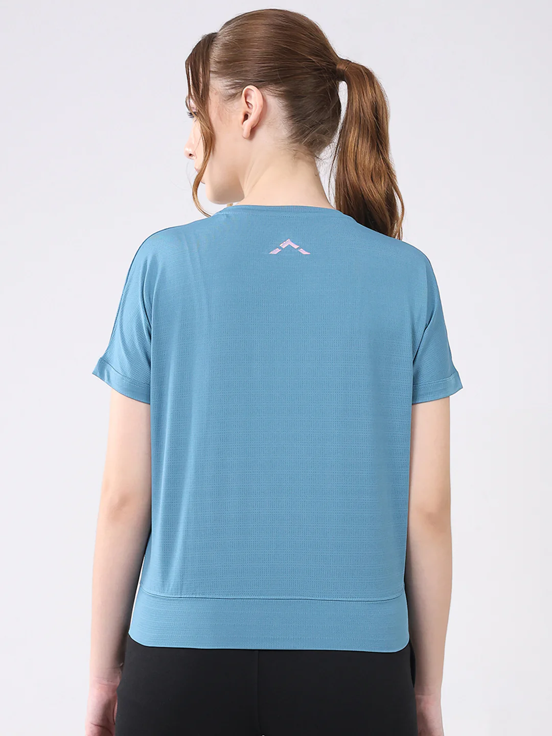 Rock.it Women Blue Solid Round Neck Half Sleeve Top - Image 5