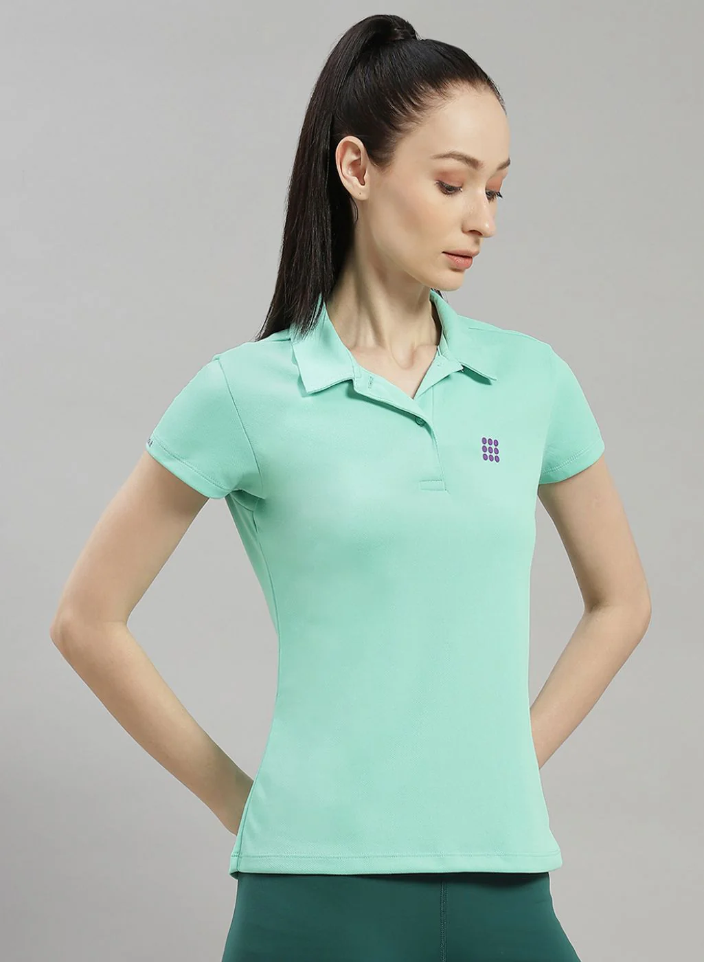 Rock.it Women Green Solid T-Shirt - Image 3