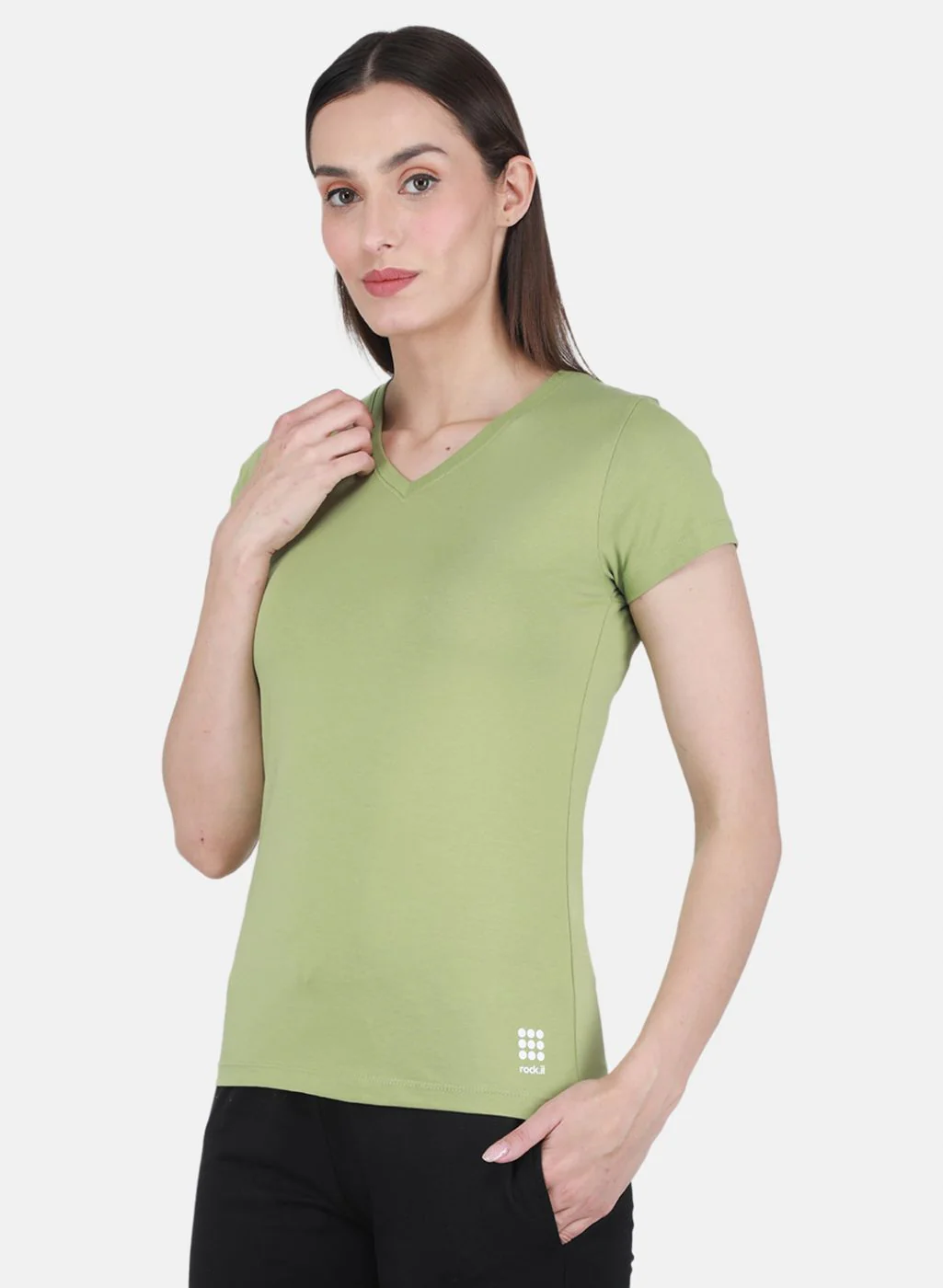 Rock.it Women Green Solid Top - Image 2