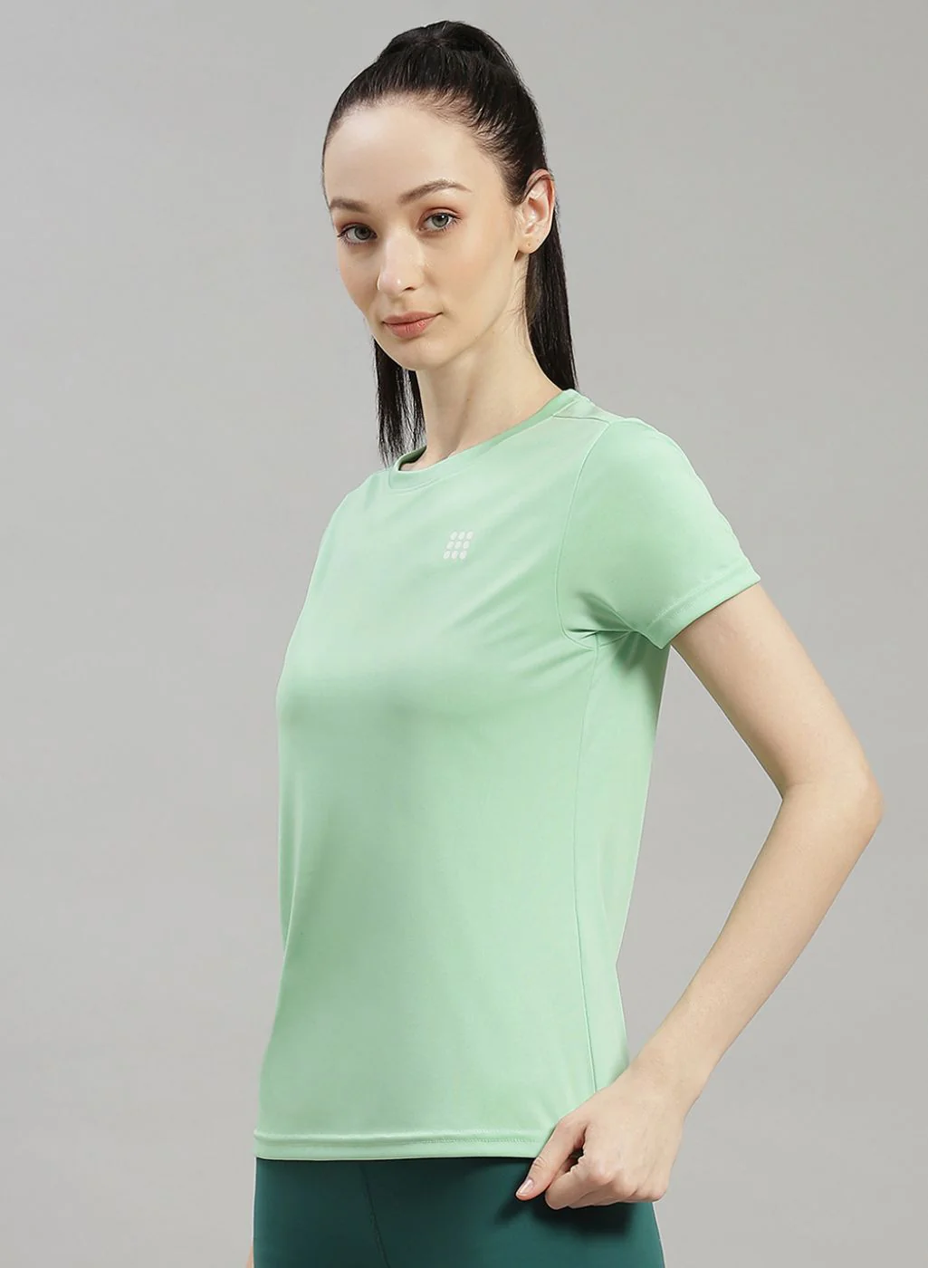 Rock.it Women Green Solid Top - Image 3