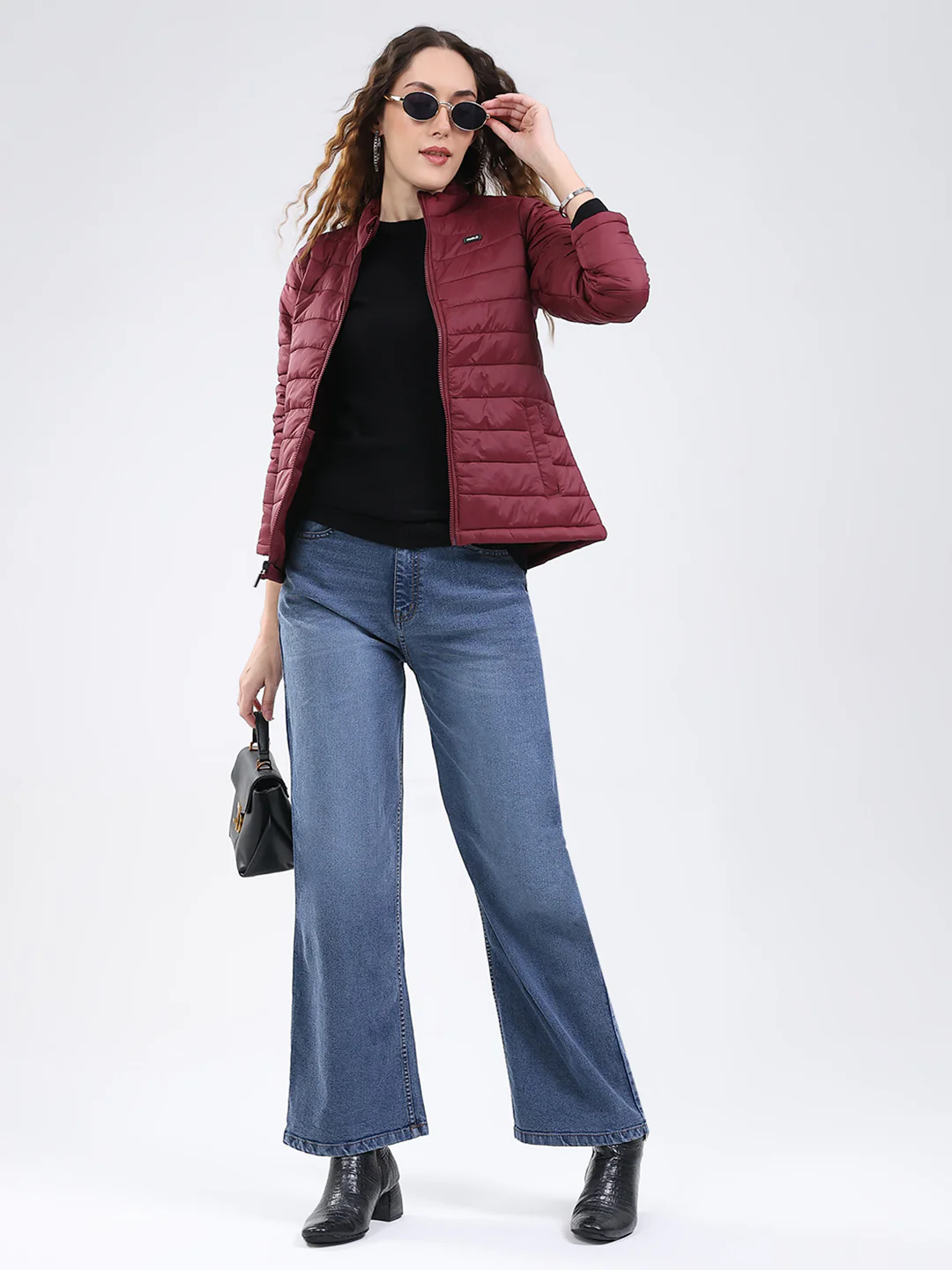 Rock.it Women Maroon Solid Collar Full Sleeve Jacket - Image 2