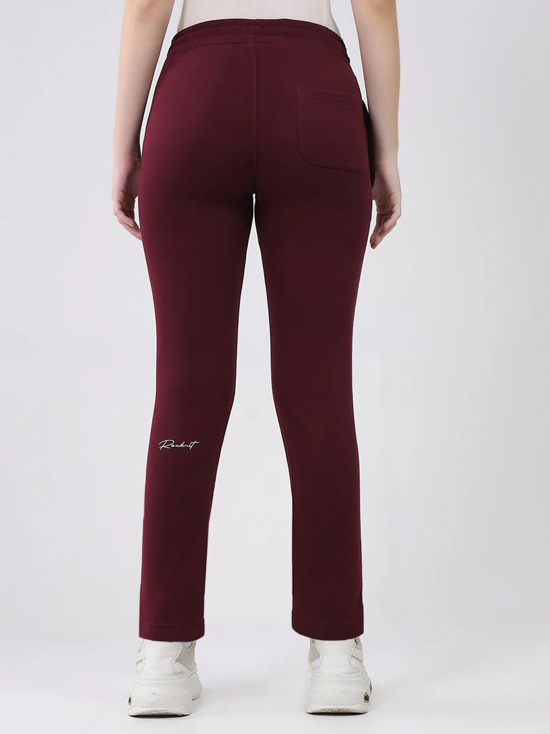 Rock.it Women Maroon Solid Slim Fit Lower - Image 5