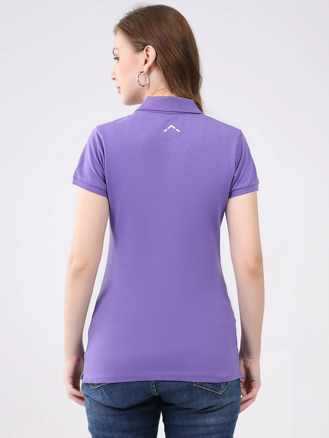 Rock.it Women Purple Solid Collar Half Sleeve T-Shirt - Image 5