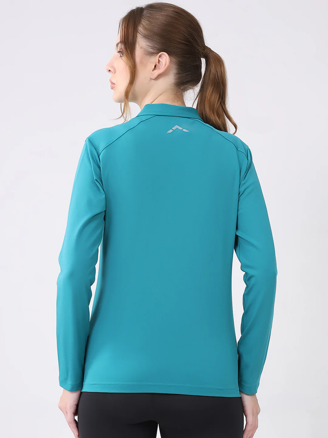 Rock.it Women Teal Blue Solid Collar Full Sleeve Top - Image 5