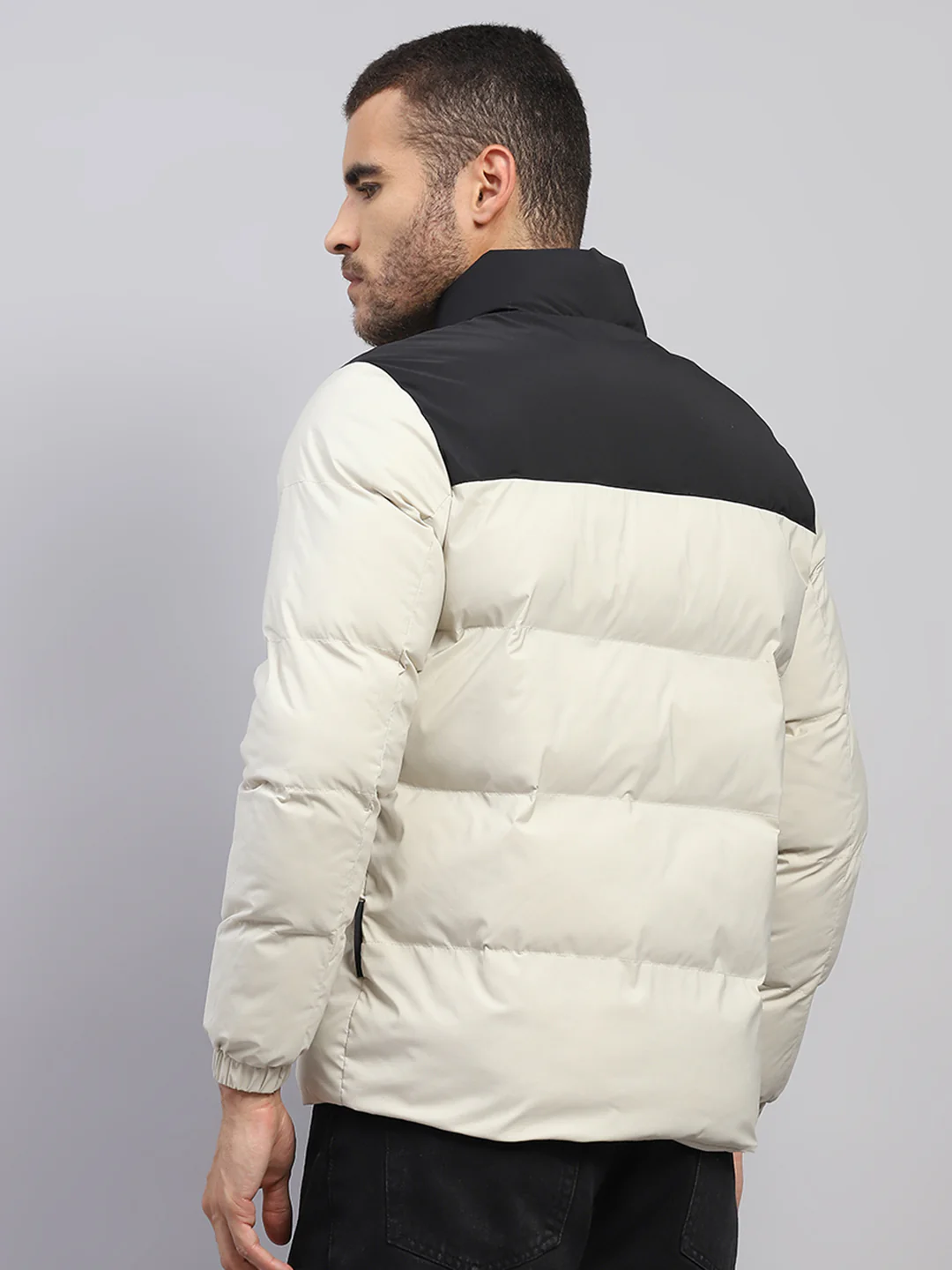 Rock.it Men Beige Solid Hooded Full Sleeve Jacket - Image 5