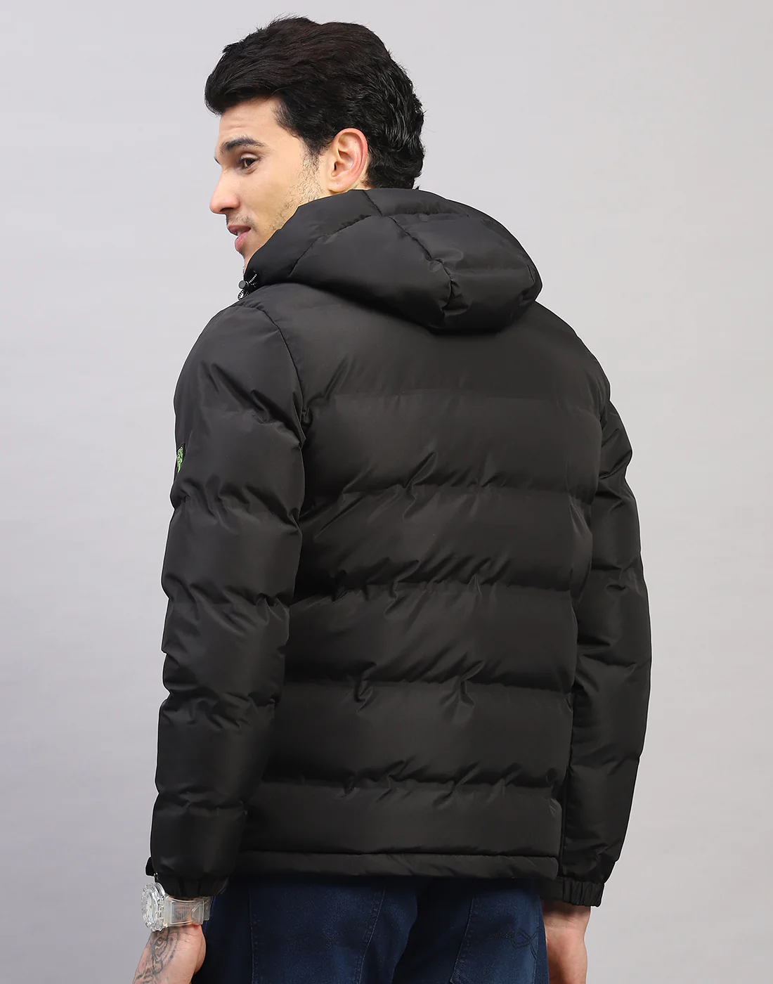 Rock.it Men Black Self Design Collar Full Sleeve Jacket - Image 4