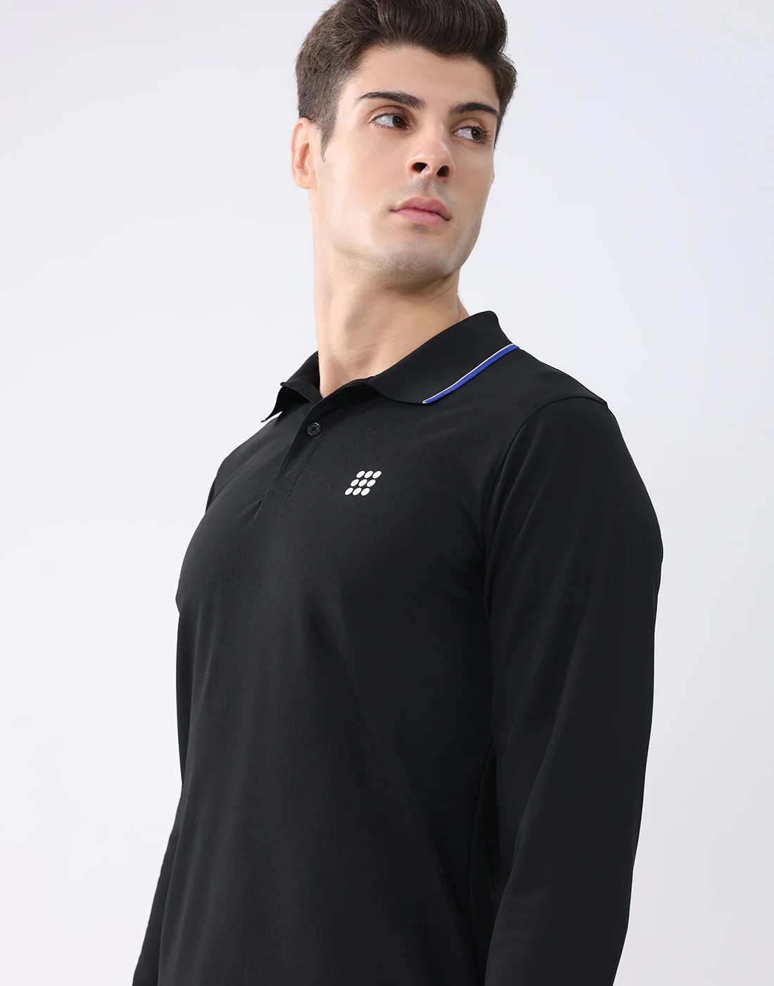 Rock.it Men Black Solid Collar Full Sleeve T-Shirt - Image 6