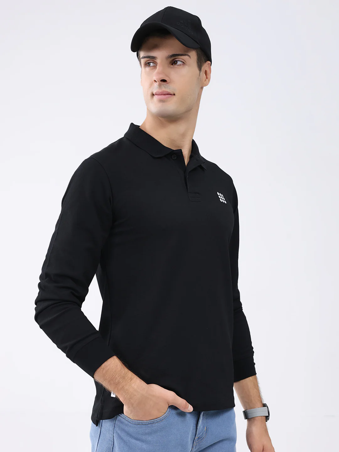 Rock.it Men Black Solid Collar Full Sleeve Winter T-Shirt - Image 6