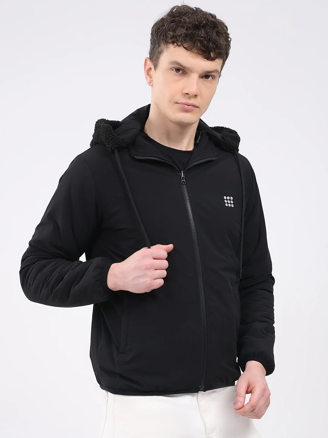 Rock.it Men Black Solid Hooded Full Sleeve Reversible Jacket - Image 4