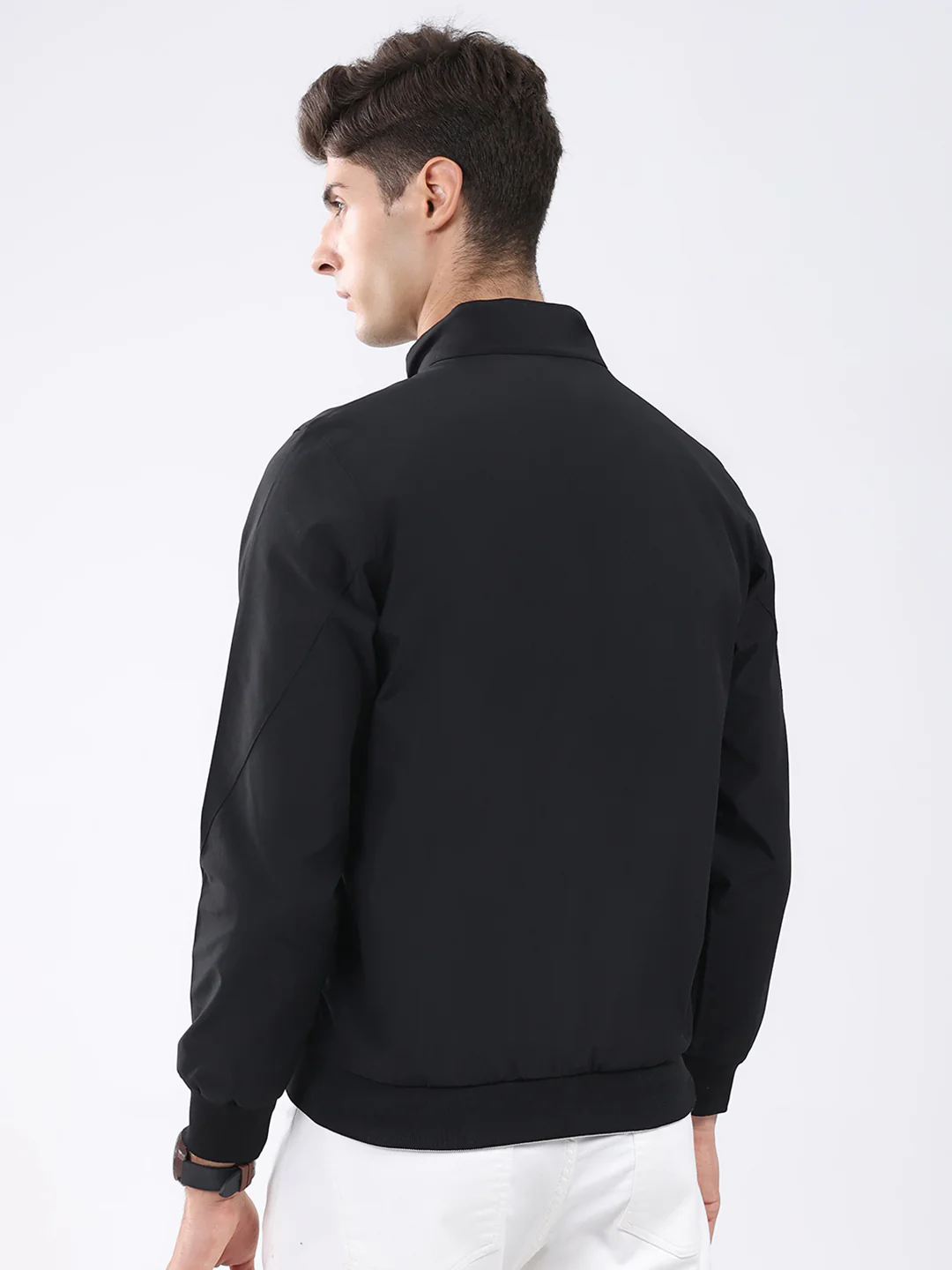 Rock.it Men Black Solid Mock Neck Full Sleeve Jacket - Image 5