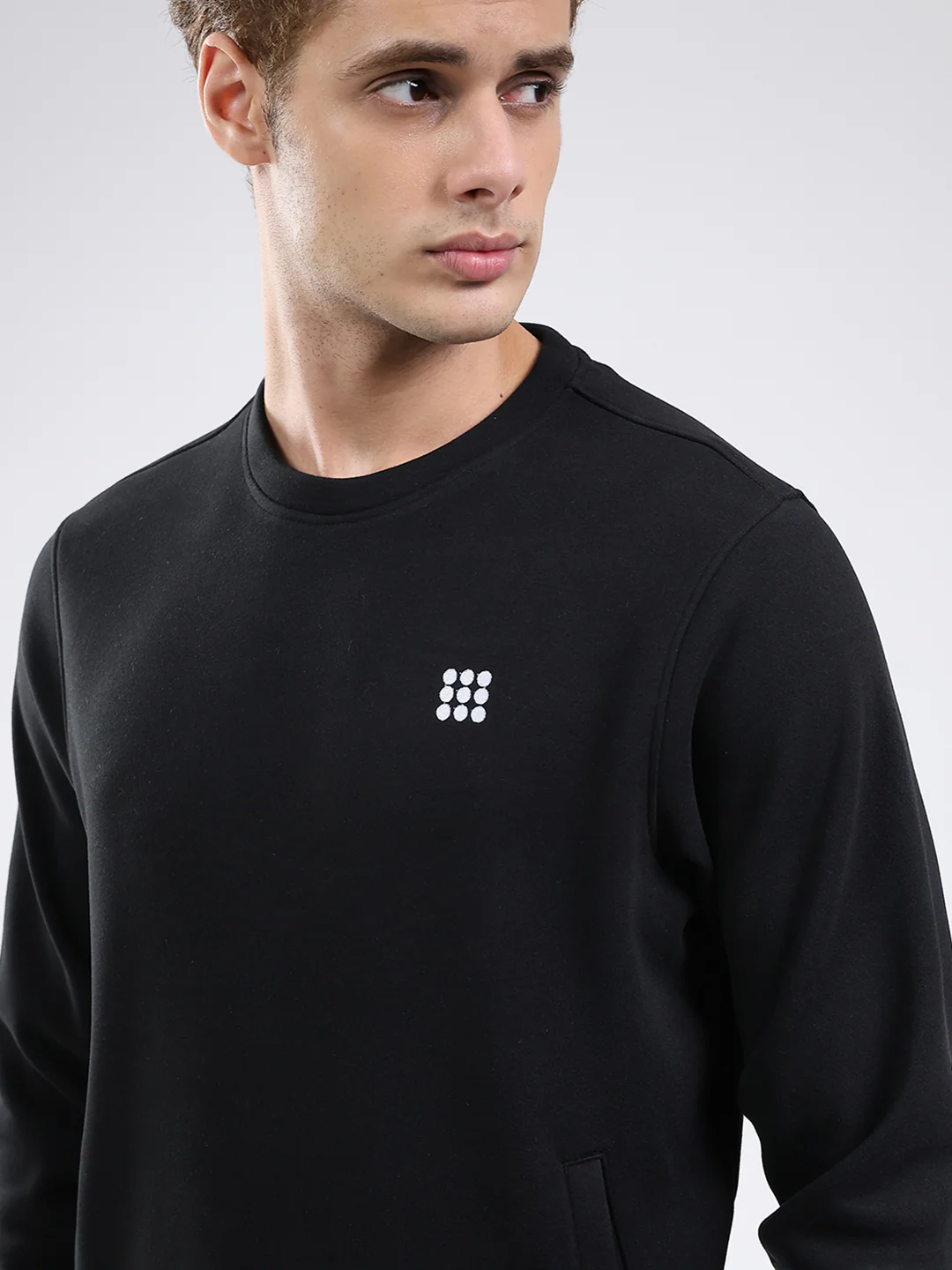 Rock.it Men Black Solid Round Neck Full Sleeve Sweatshirt - Image 7