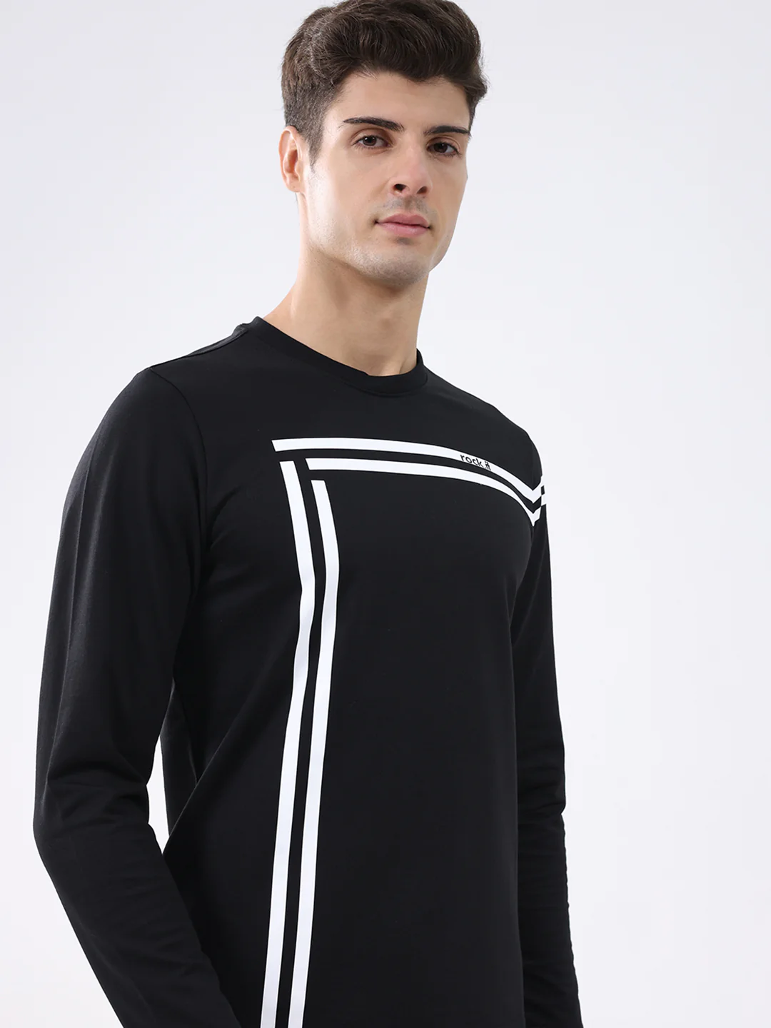 Rock.it Men Black Solid Round Neck Full Sleeve Winter T-Shirt - Image 7