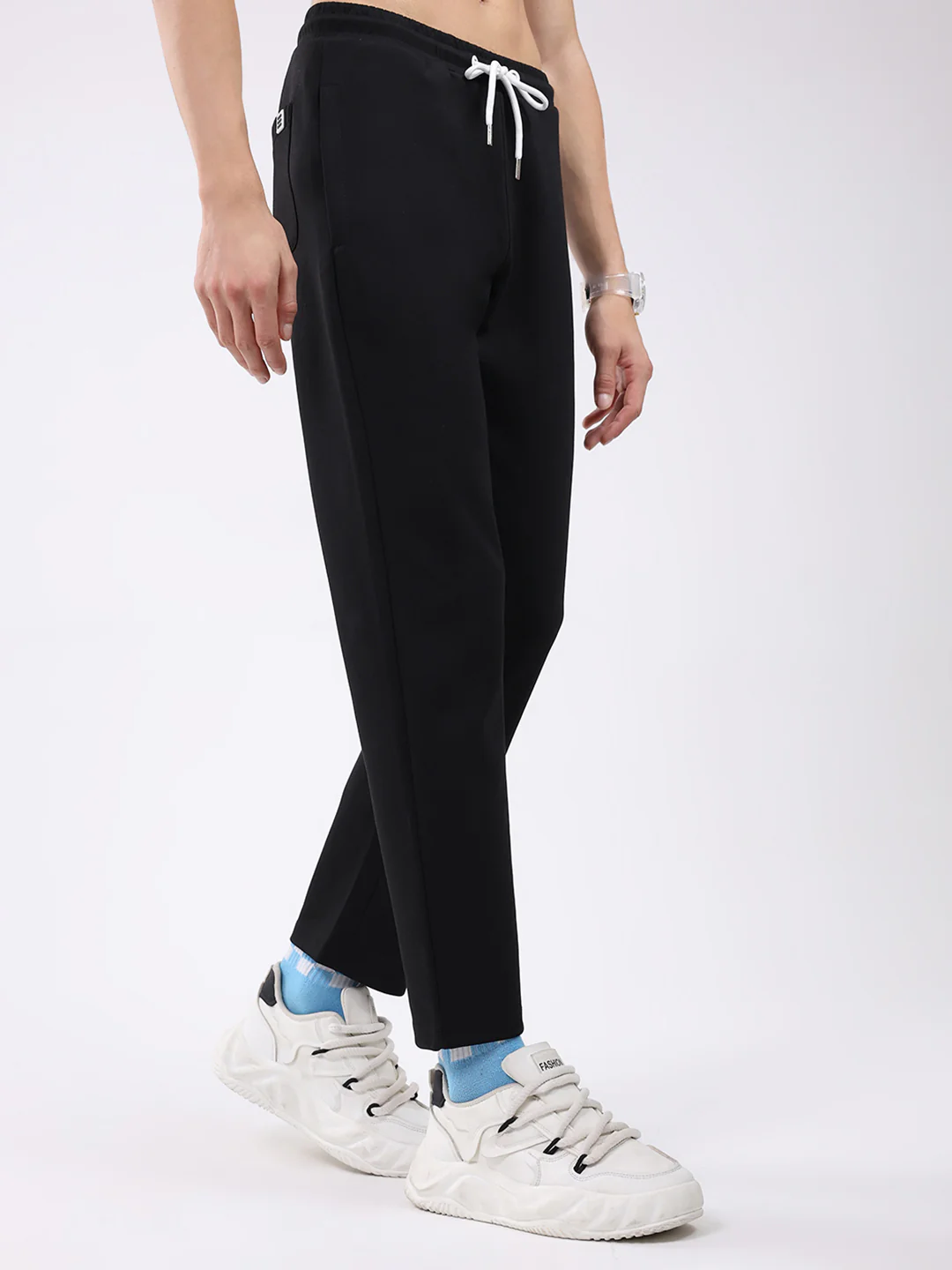 Rock.it Men Black Solid Slim Fit Winter Lower - Image 4