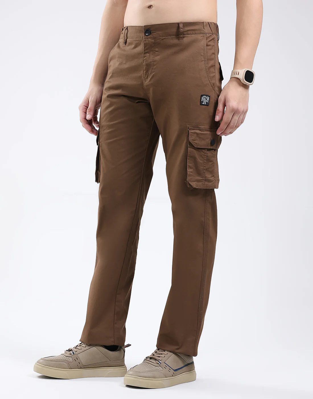 Rock.it Men Brown Solid Regular Fit Cargo - Image 3