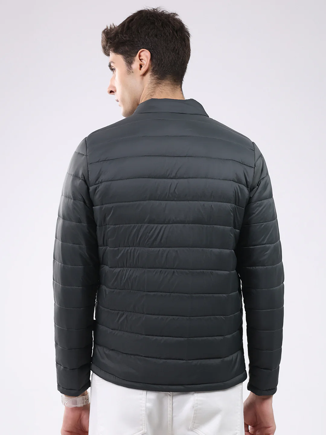 Rock.it Men Dark Green Solid Mock Neck Full Sleeve Jacket - Image 5
