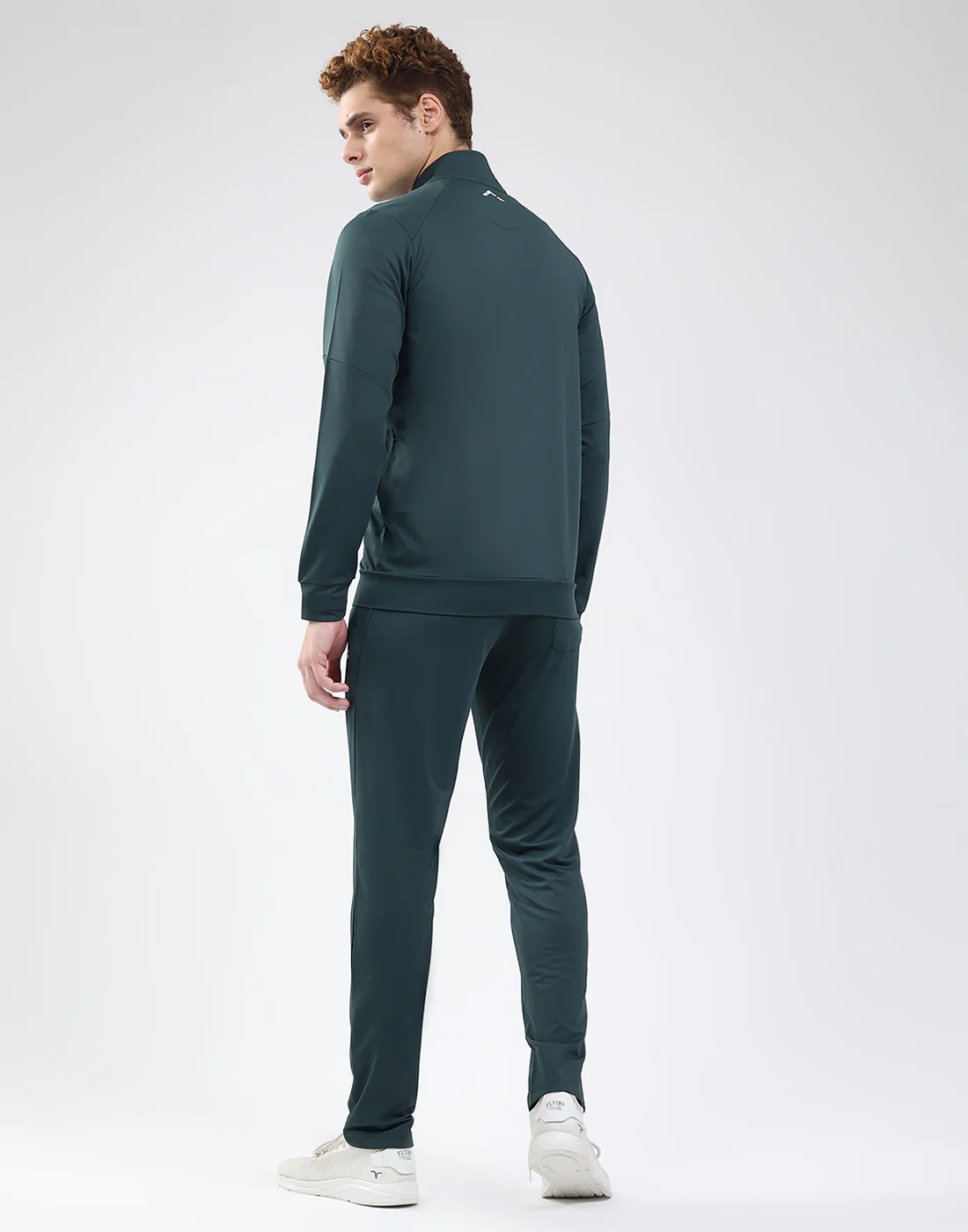 Rock.it Men Dark Green Solid Mock Neck Full Sleeve Winter Tracksuit - Image 5