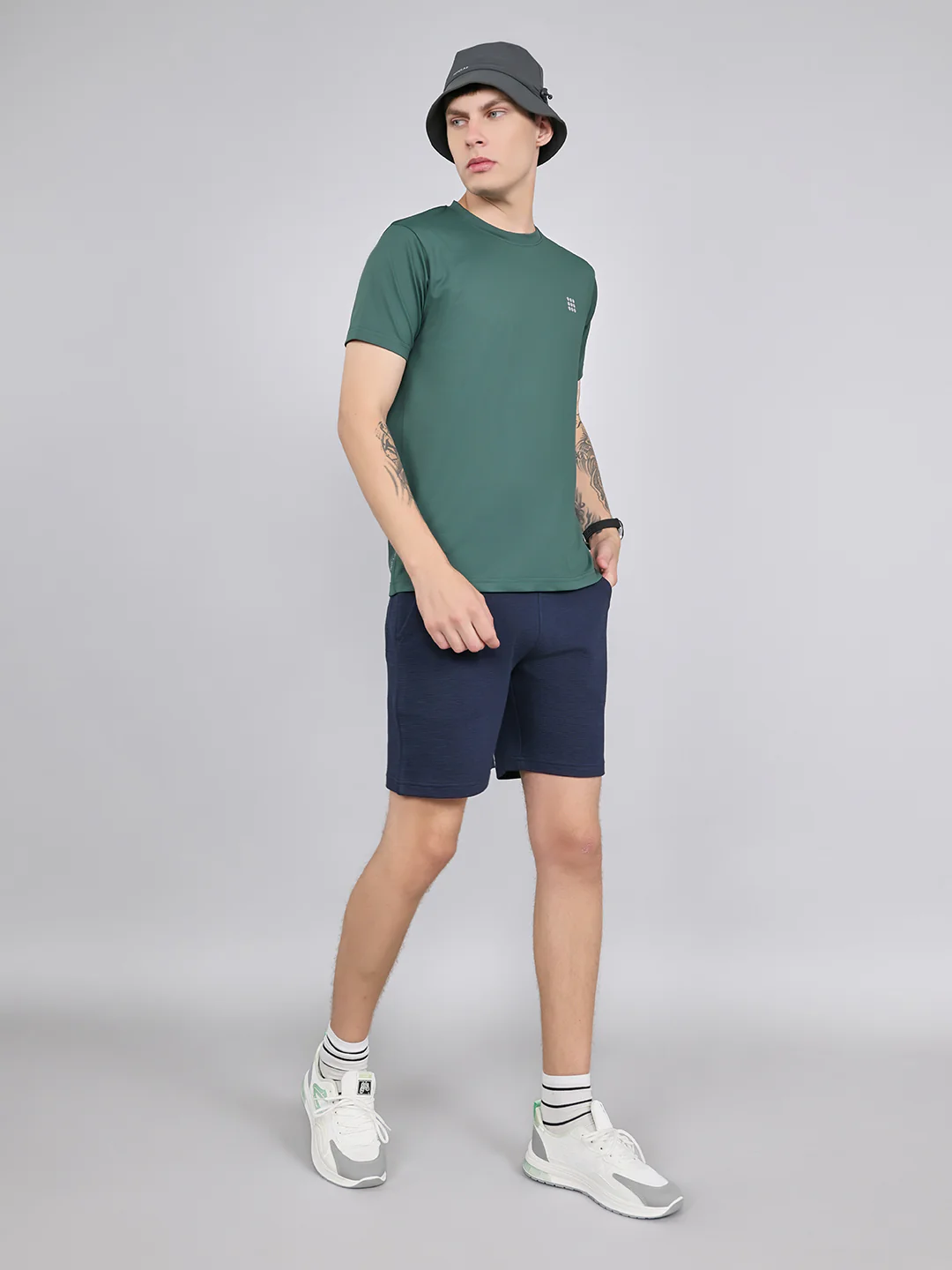 Rock.it Men Green Solid Round Neck Half Sleeve T-Shirt - Image 6