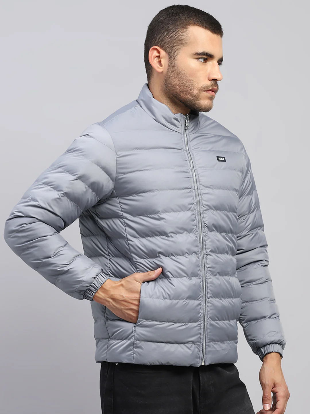 Rock.it Men Grey Solid Collar Full Sleeve Jacket - Image 4