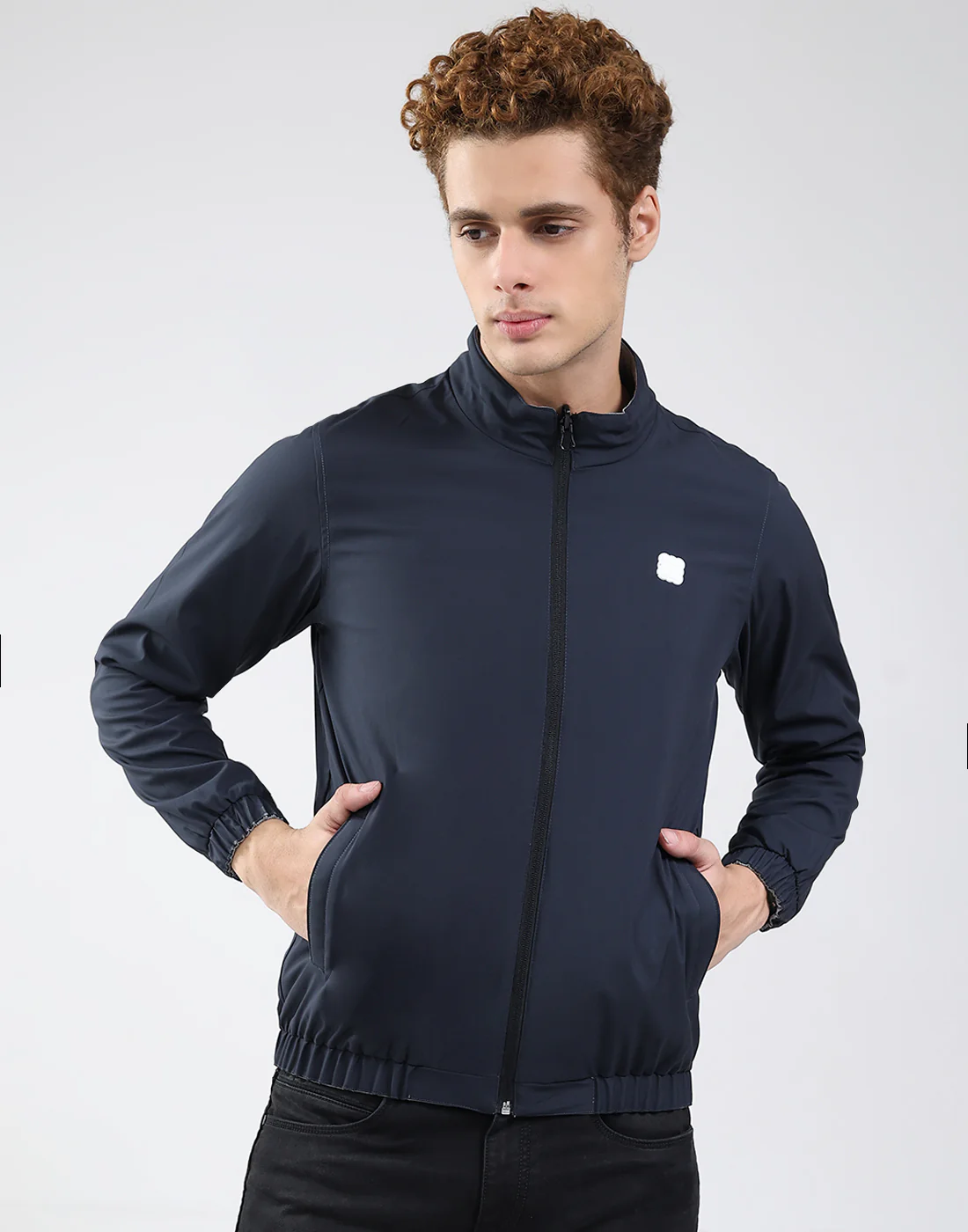 Rock.it Men Grey Solid Mock Neck Full Sleeve Jacket - Image 8