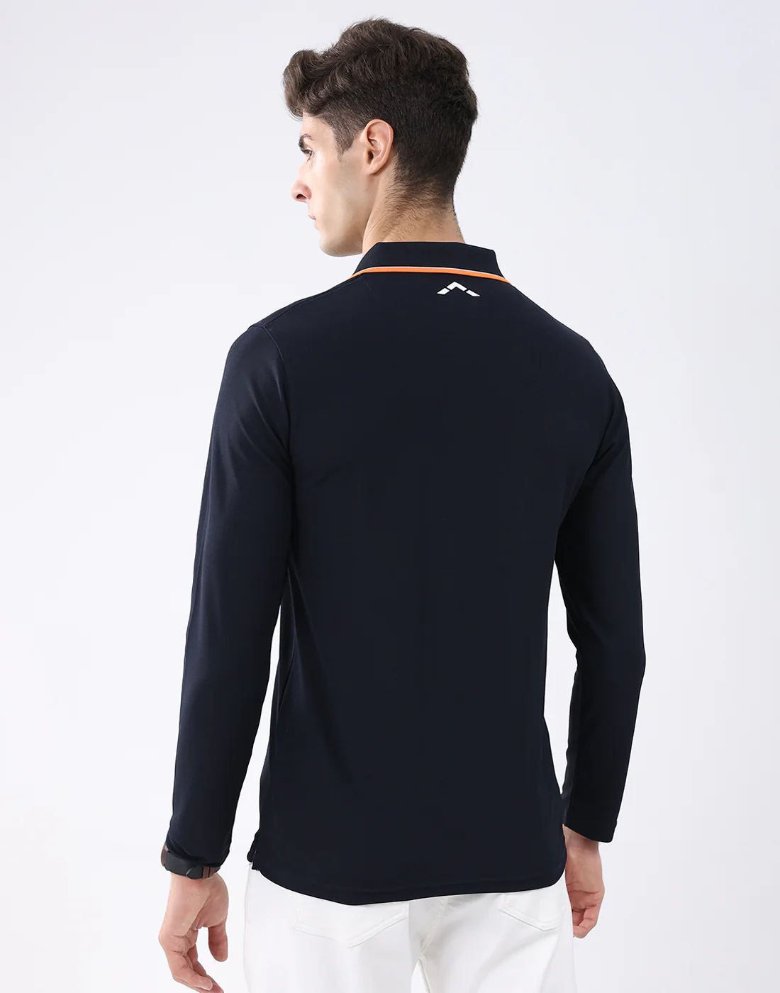 Rock.it Men Navy Blue Solid Collar Full Sleeve T-Shirt - Image 4