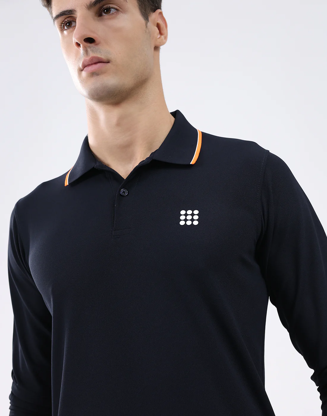 Rock.it Men Navy Blue Solid Collar Full Sleeve T-Shirt - Image 6