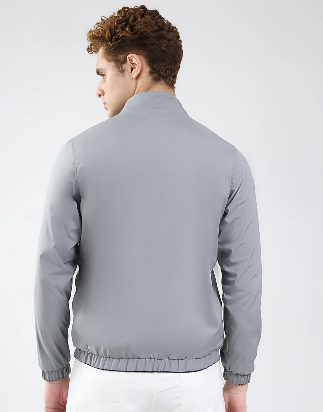 Rock.it Men Navy Blue Solid Mock Neck Full Sleeve Jacket - Image 8
